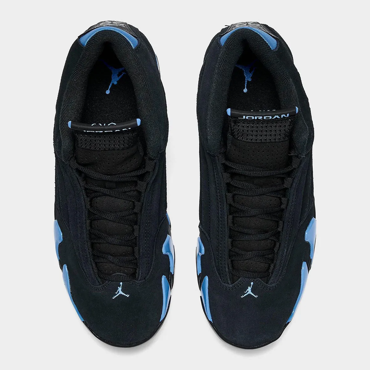 Official Retailer Images Of The Air Jordan 14 “Black/University Blue”