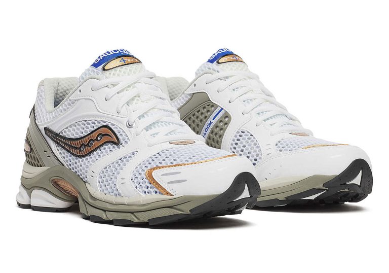 Saucony Progrid Triumph 4 White/Laurel chega como tênis retrô de corrida destaque