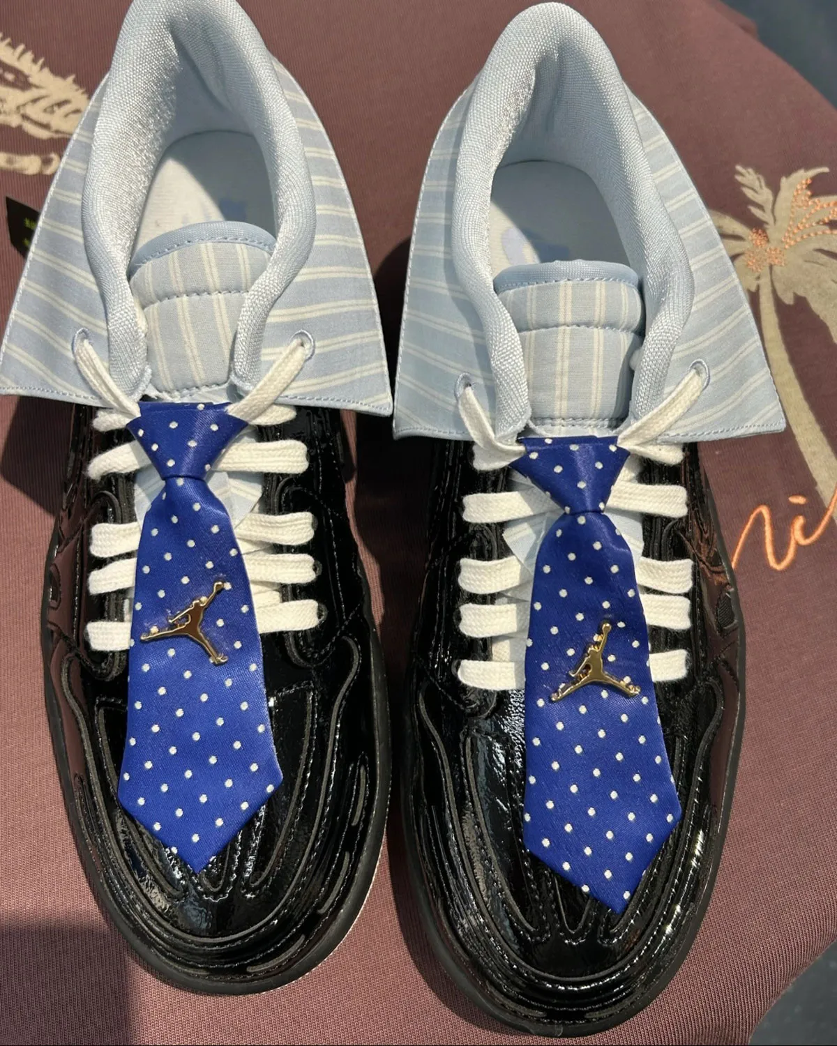 White Collar Crime: This Air Jordan 1 Low Literally Wears A Shirt And Tie