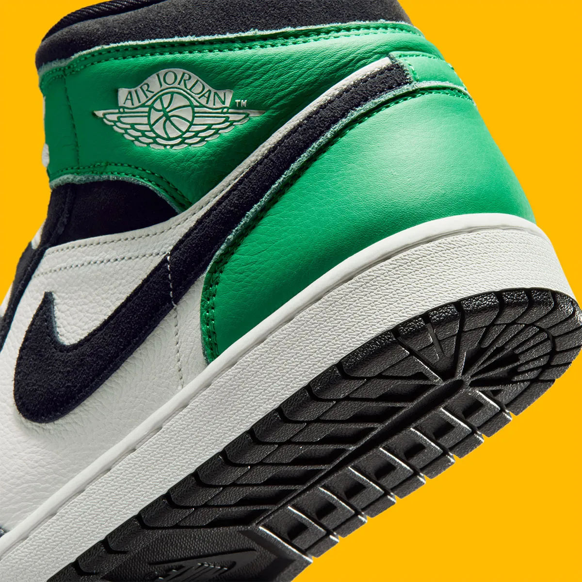 The Fan Favorite Mini Swoosh Lands On The Air Jordan 1 Mid “Lucky Green”