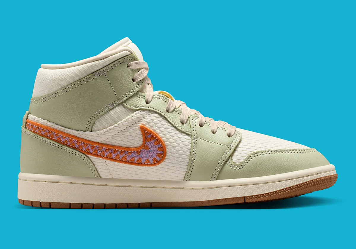 Crocheted Swooshes Appear On This Air Jordan 1 Mid