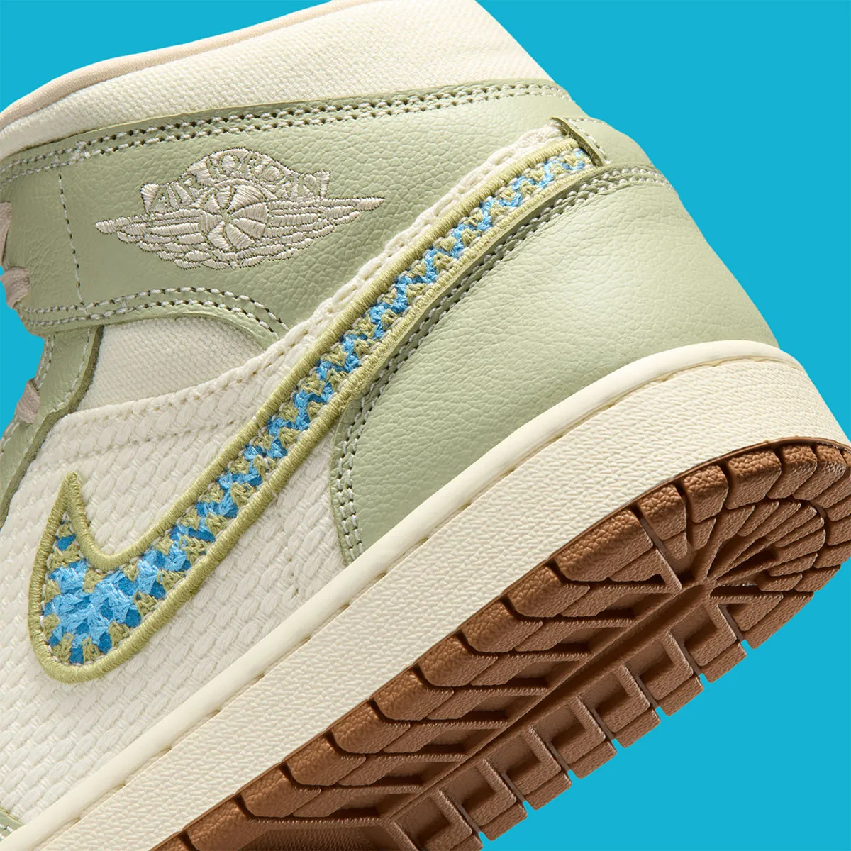 Crocheted Swooshes Appear On This Air Jordan 1 Mid