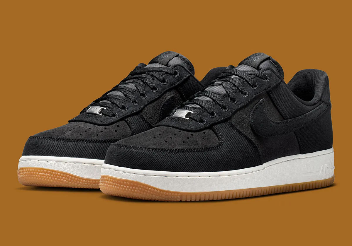 Black Canvas Wraps The Nike Air Force 1 Low