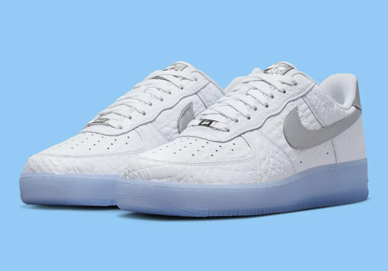 Nike Air Force 1 Low White Croc estreia com couro croco branco e solado Blue Tint
