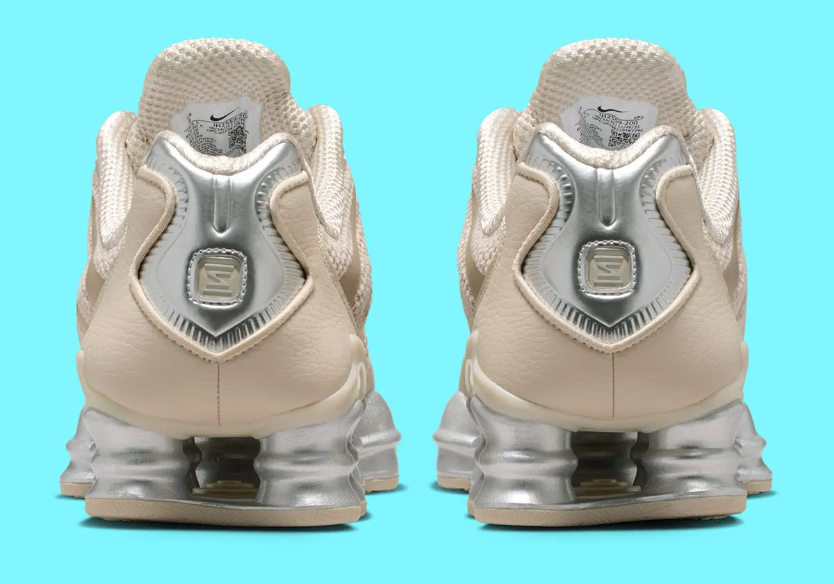 Cream And Metallic Silver Clash On The Nike Shox TL