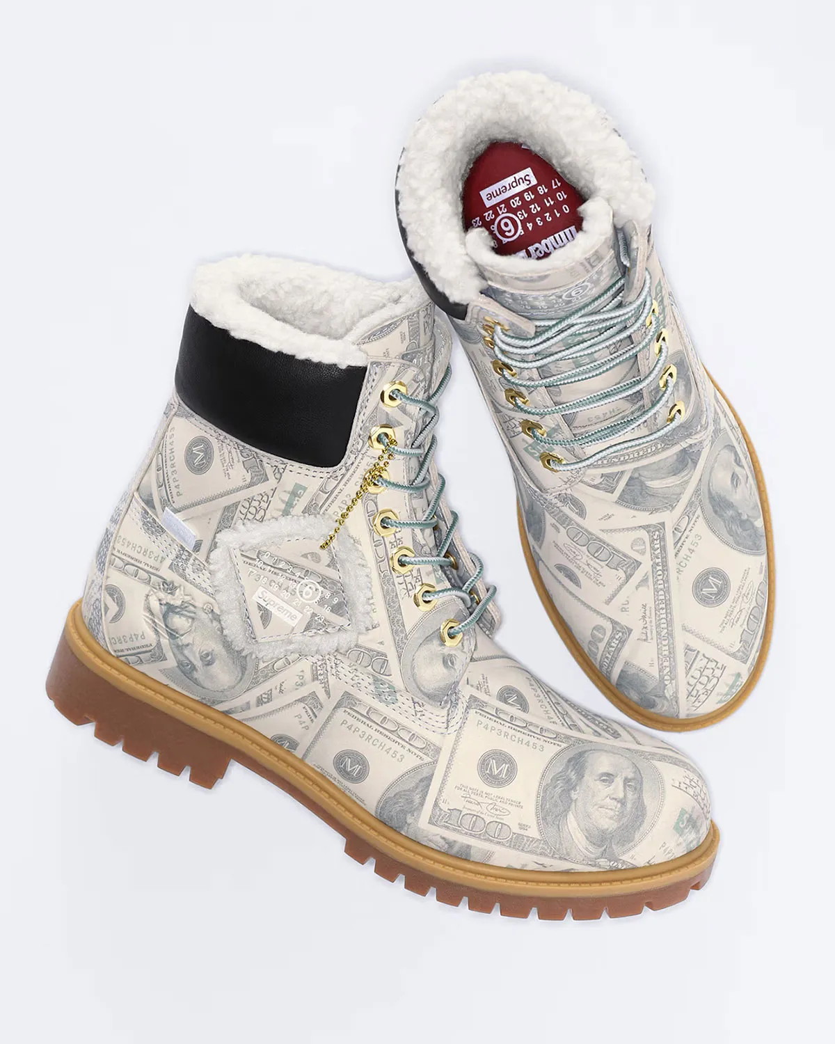 Supreme And MM6 Maison Margiela Cover The Timberland 6” Boot With Money