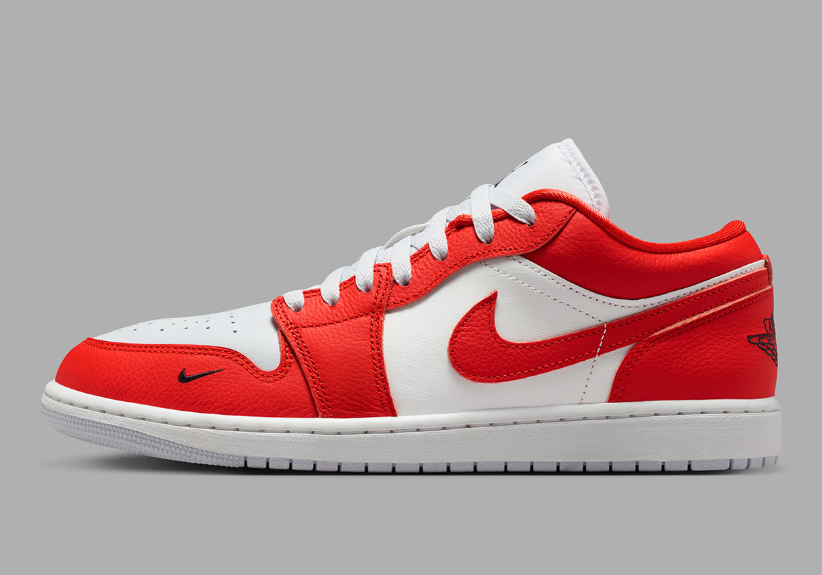 Air Jordan 1 Low Chile Red com mini Swoosh