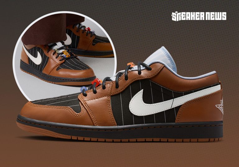 Air Jordan 1 Low pinstripe Black/Light British Tan une alfaiataria e streetwear