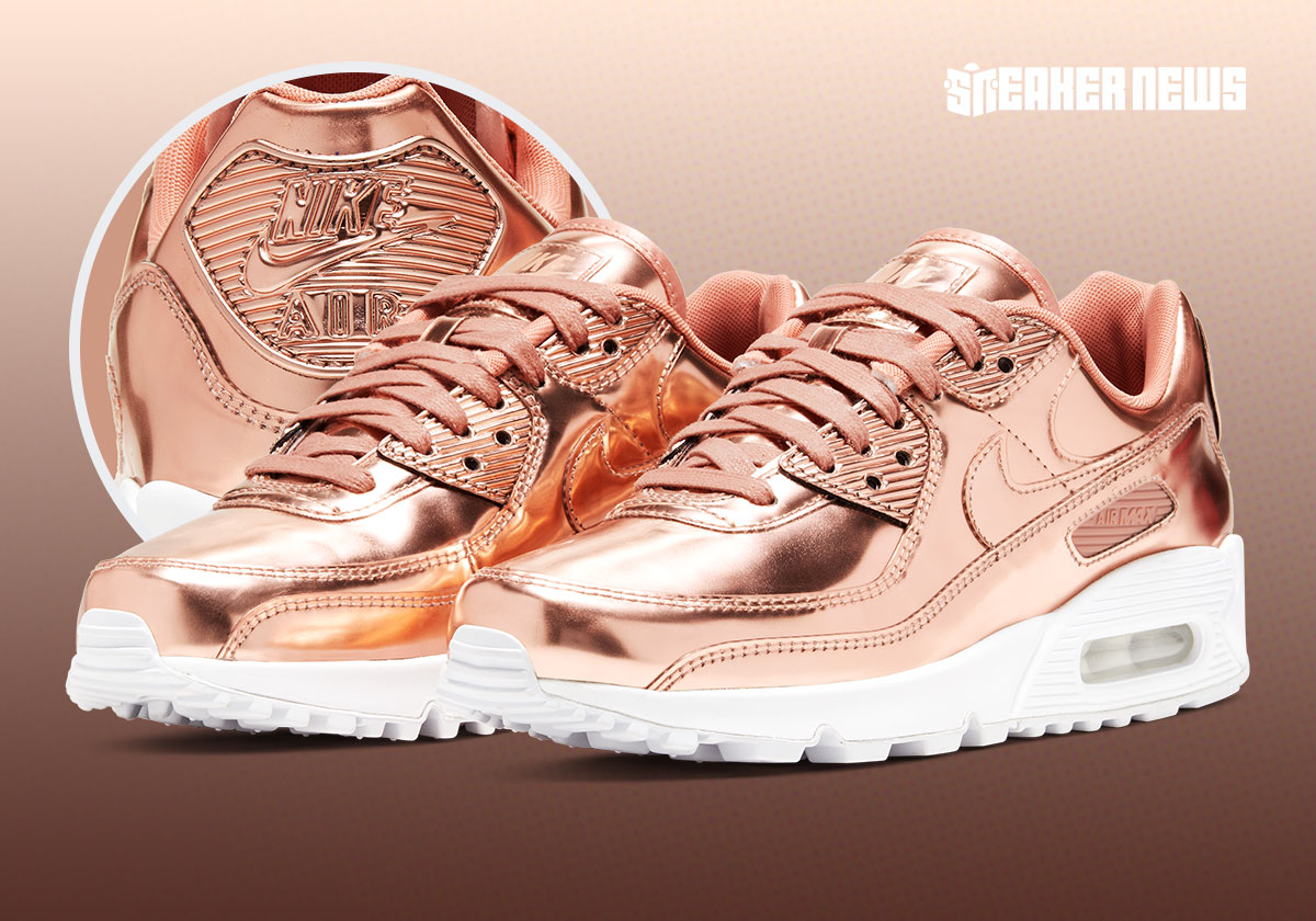 Nike Air Max 90 Rose Gold retorna com visual cromado ousado