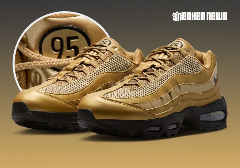 Nike Air Max 95 Total 90 Metallic Gold reforça conexão com futebol