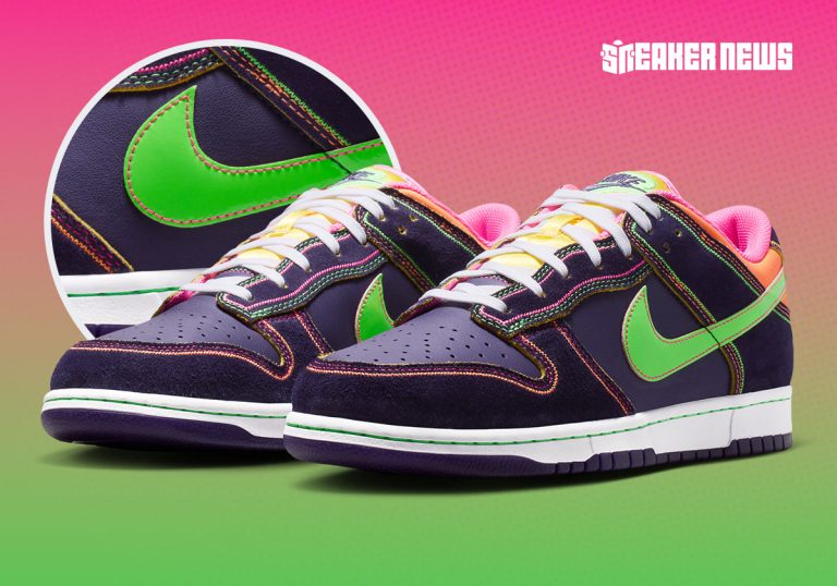 Nike Dunk Low Purple Dynasty traz visual retrô maximalista