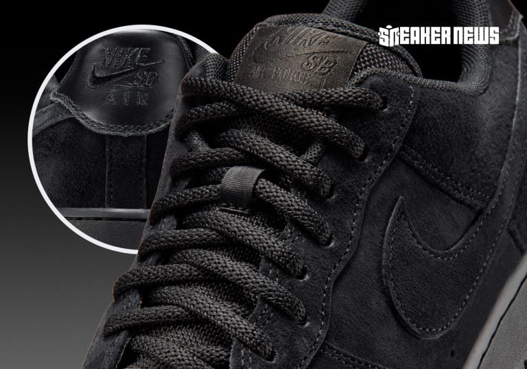 Nike SB Air Force 1 Low preto all‑black é revelado com foco no skate