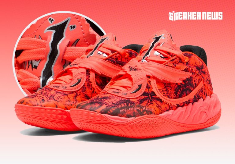 PUMA MB.05 Flutter vermelho destaca asas prateadas de LaMelo Ball