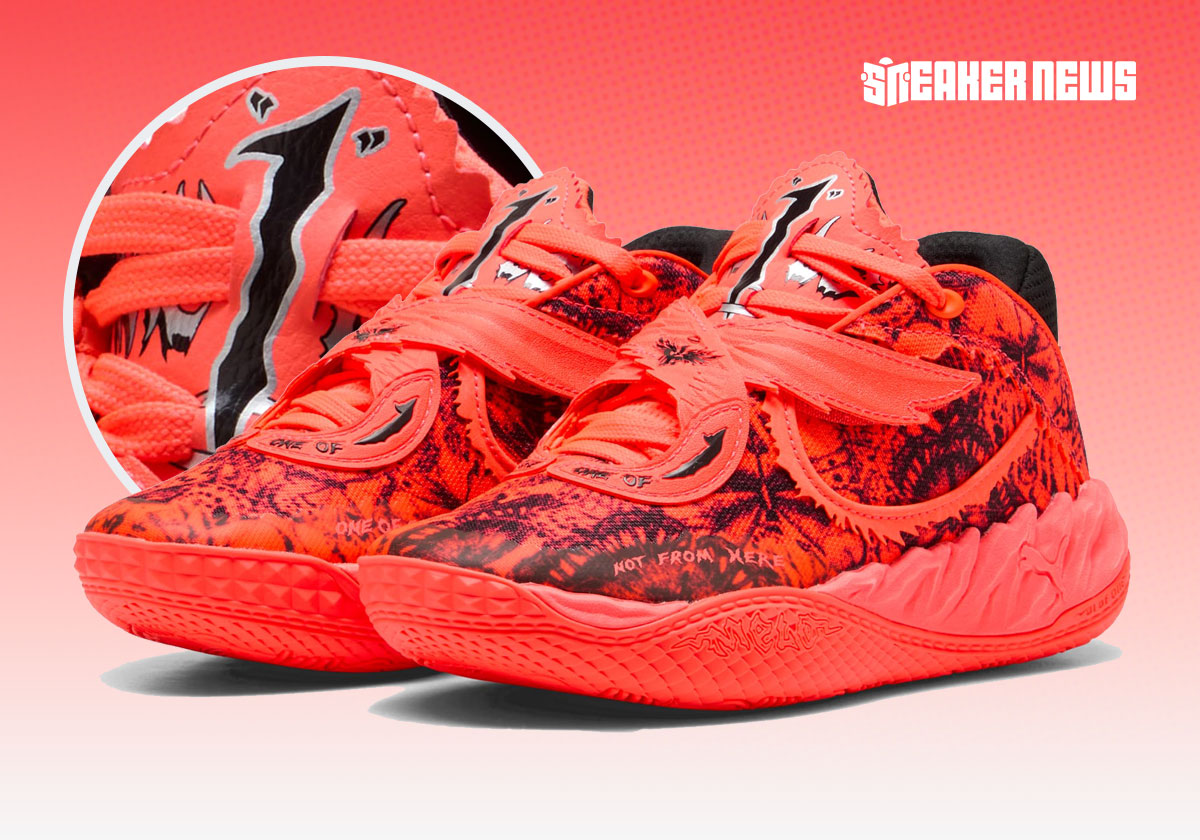 PUMA MB.05 Flutter vermelho destaca asas prateadas de LaMelo Ball