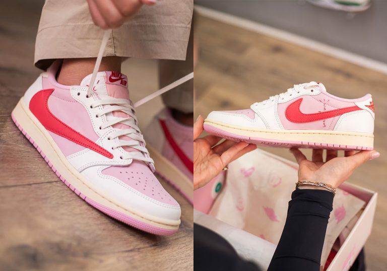 Travis Scott Jordan 1 Low Tropical Pink ganha data global em maio de 2026