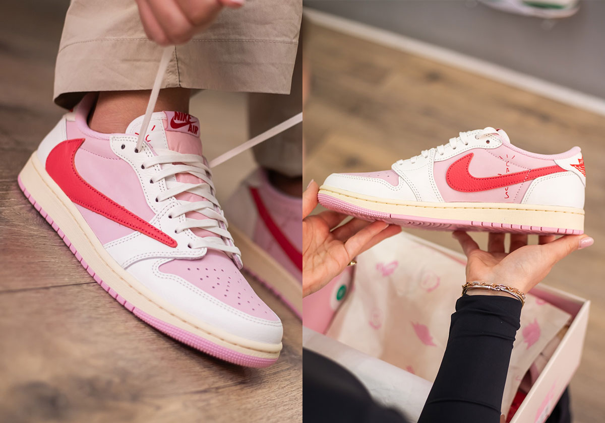 Travis Scott Jordan 1 Low Tropical Pink ganha data global em maio de 2026