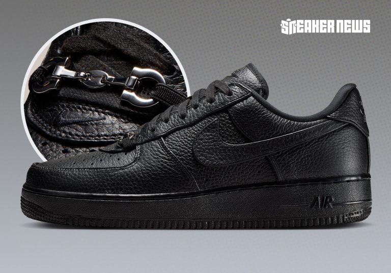 Nike Air Force 1 Low mocassim traz visual formal em couro preto