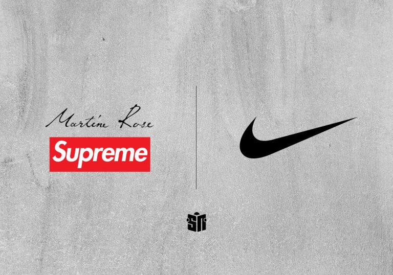 Supreme x Martine Rose x Nike Dunk Low Black/Black/White tem lançamento global em 2026