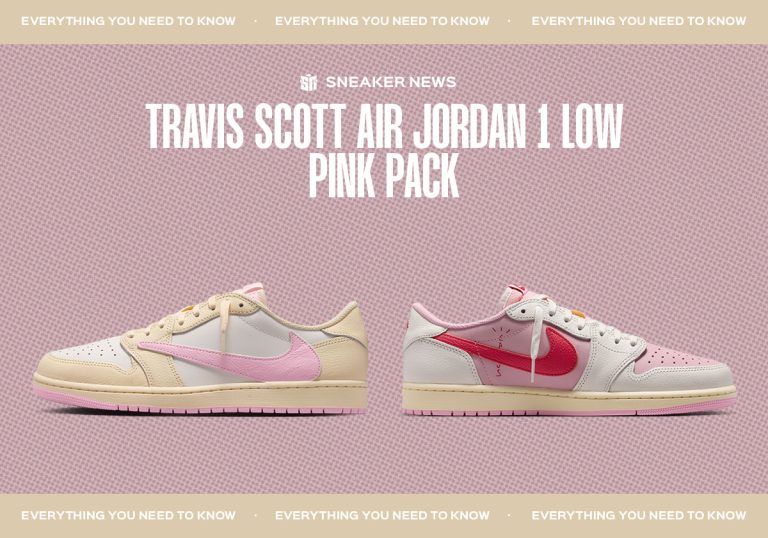 Travis Scott Air Jordan 1 Low Pink Pack tem lançamento global em 29 de maio de 2026